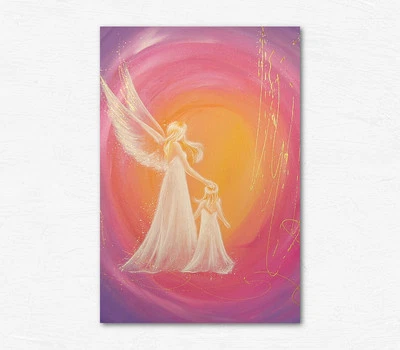 Engel Kunst Foto: "Immer da" - Gastgeschenk zur Taufe, Taufgeschenke Mädchen - Bild 1 von 2