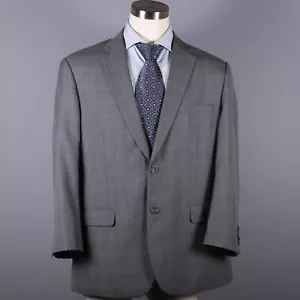 Cianni Cellini Mens Sport Coat 44R Super 110's Fine Wool Gray Plaid 2 Button - Picture 1 of 9