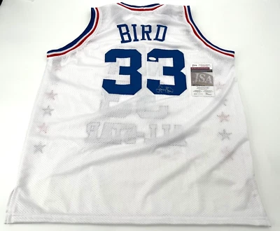LARRY BIRD AUTOGRAPHED STITCHED ALL-STAR JERSEY JSA WITNESS COA - Image 1 of 3