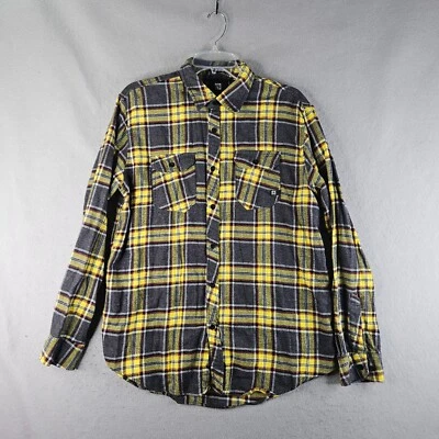 Ocean Current Flannel Shirt Womens Medium Yellow Plaid Rugged 90s Basic Retro — 第 1/4 张图片