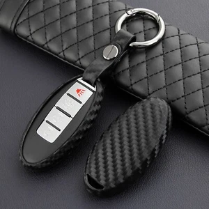 Funda protectora con llavero para automóvil inteligente Nissan Infiniti accesorios de fibra de carbono - Imagen 1 de 7