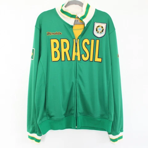 MONDETTA BRASIL Soccer Green Retro Vintage Style Track Jacket - Men's Size XL Cover