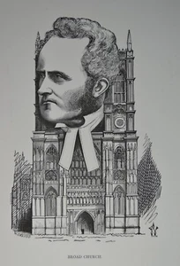 Original 1873 Antique Print Cartoon Portrait Dean Stanley Frederick Waddy - Picture 1 of 2