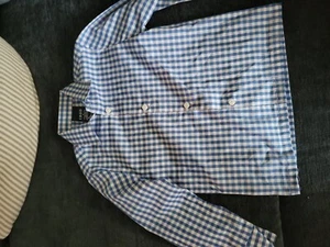 Boys long sleeve IZOD dress shirt - Size 5 Blue Checkerd - Picture 1 of 3