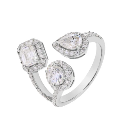 2ct VVS1 D отличном 18K желтое золото Lab создал овальное кольцо бриллиант тест пройти - Изображение 1 из 4