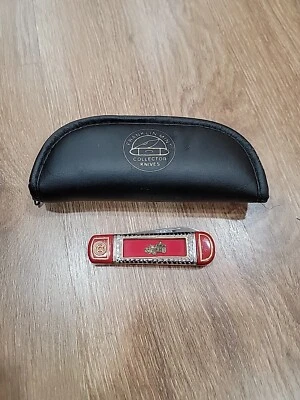 FRANKLIN MINT KNIFE IN ZIPPER POUCH COLLECTOR KNIFE FIRE FIGHTER AMOSKEAG PUMPER - Image 1 of 4
