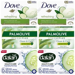 6 Mixed Soap Bars Dove Palmolive Dalan Cucumber Aloe Vera - Picture 1 of 1