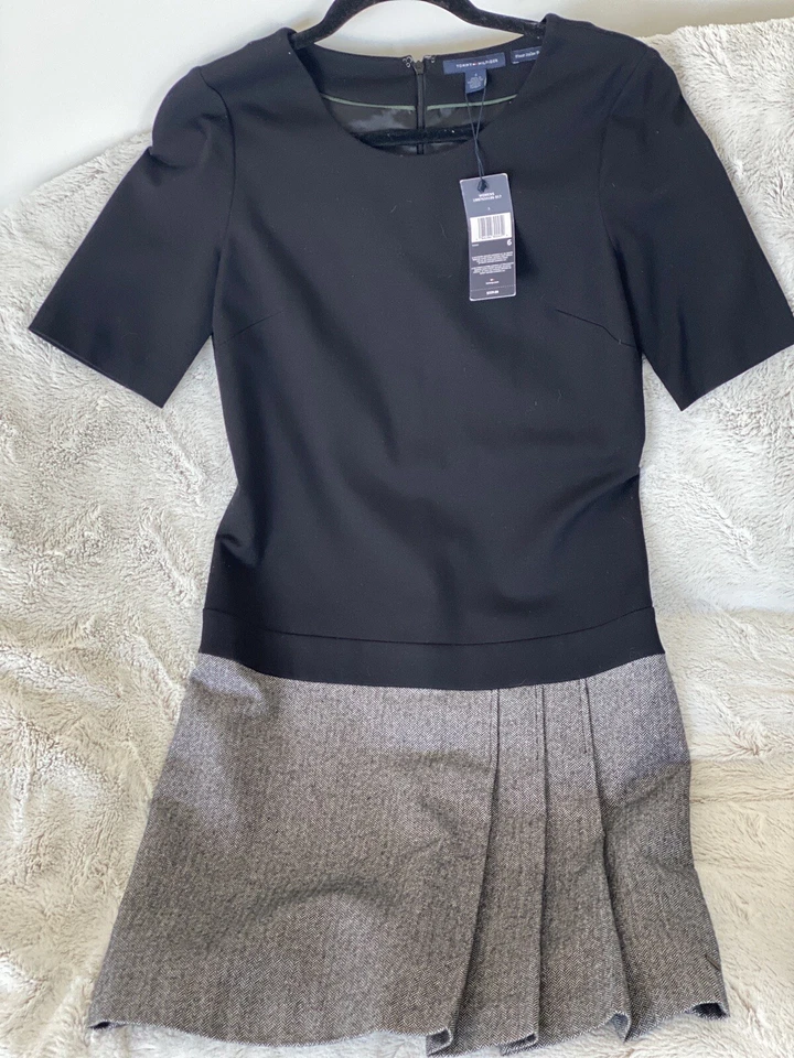 TOMMY HILFIGER черный и серый повседневное/коктейльное платье размер 6 - Изображение 1 из 4