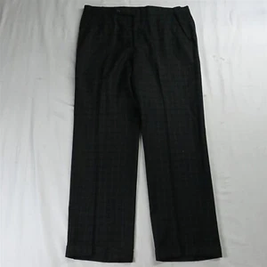 Hart Schaffner Marx 36 x 32 Green Tartan Plaid Flannel Wool Mens Dress Pants - Picture 1 of 9