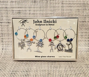 Juego de dijes de copa de vino hawaiana petrogylph - metal estaño - Imagen 1 de 1