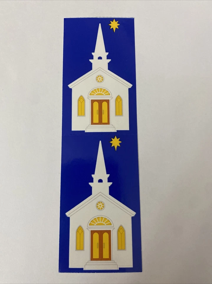 Mrs. Grossman's Vintage 1993 Stickers Church Steeple Religious Star-1 Sheet - Image 1 of 1
