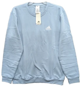 Adidas Fleece Sweatshirt Men XL Light Blue Long Sleeve Pullover NWT P2 - Picture 1 of 8