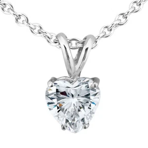 Colgante solitario diamante natural real oro blanco 14K certificado IGI 1 CT - Imagen 1 de 5
