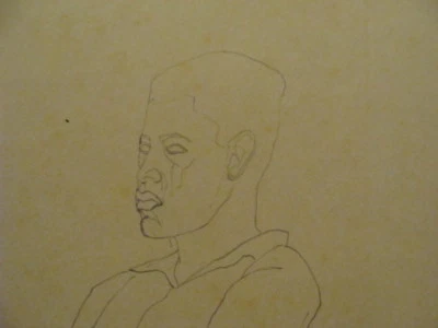 FIRMADO - LOUIS FERON dibujo de joven costarricense años 30 o 40 sentado Foto 1 de 4