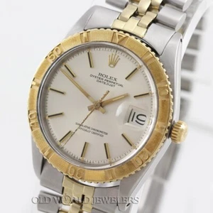 Rolex Datejust Turn-O-Graph Thunderbird 1625 Silver Dial Steel 14K Gold - Picture 1 of 5