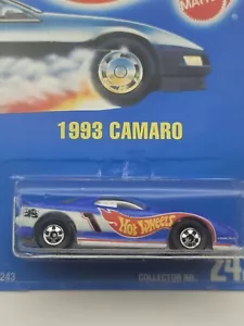 Hot Wheels Blue Card 242 1993 Camaro Enamel Blue MOC B16 - Picture 1 of 7