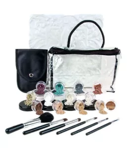 20pc STARTER KIT w/BRUSHES (FAIR 2 & PINK BISQUE) Mineral Makeup Sample Size Set - Picture 1 of 6