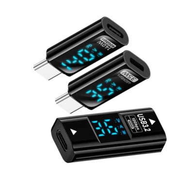 CY 3pcs Type-C USB-C Female to USB Type-A 8P Adapter LED Display Current Voltage - Image 1 of 4