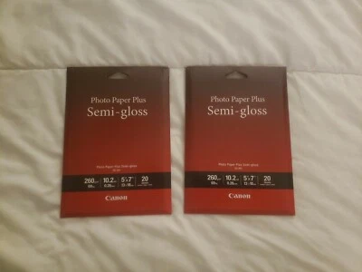 Two packs- Canon SG-201 Photo Paper Plus Semi-Gloss (5 x 7", 20 Sheets) - Image 1 of 4