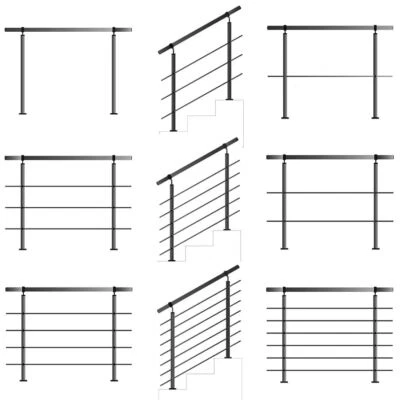 Treppengeländer Balkongeländer Edelstahl Bausatz Geländer Handlauf Querstreben - Bild 1 von 4