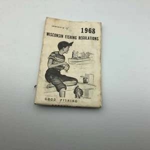 Wisconsin Fishing Regulations Brochure Pamphlet Summary 1968 Vintage Rough - Picture 1 of 12