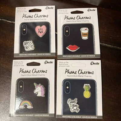 iDecoz Reusable Metal Phone Charms Removable Stick On 8 Different Charms Lot/4 - Image 1 of 4