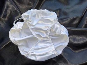 Vintage Satin White String Bikini Panties New Paper tag Size Medium - Picture 1 of 6