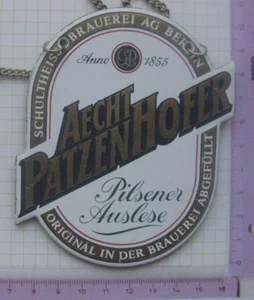 AECHT PATZENHOFER PILSENER AUSLESE / BERLIN .........ZHS / Zapfhahnschild (156) - Picture 1 of 1