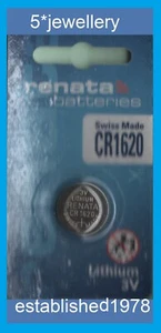 Renata CR1620 3V Coin Cell Lithium Batteries for Toys Car keys Watches etc - Picture 1 of 1