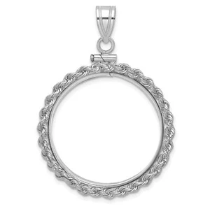 2008 $25 1/2 oz American Buffalo Screw Top Small Rope Knot Coin Bezel 14k Gold - Picture 1 of 4