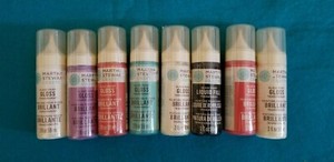 Martha Stewart 'Gloss' 2 oz. Glass Paints~Lot of 7 + 1 'Liquid Fill' Transparent
