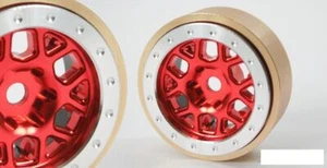 SSD 1.0" Aluminum / Brass Boxer Wheels (Red) SSD00550 7mm Hex SCX24 18th D90 - Picture 1 of 4