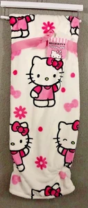 Hello Kitty Plush Throw Blanket Pink White Flowers Spring 60x70 in - Picture 1 of 6