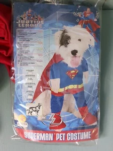 Justice League Dog Superman Hero Cape Halloween Costume Sz LARGE Breed 18-20in - Picture 1 of 4