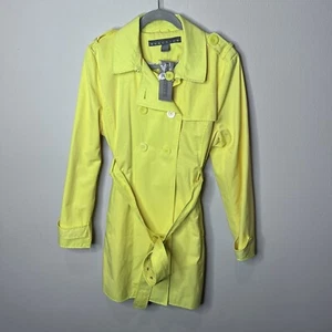 Reaction by Kenneth Cole Womens XL yellow double breasted trench coat - Picture 1 of 13