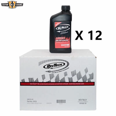 Lote de 12 cuartos de galón de motor aceite motor SAE 60 apto para Harley V Twin Engine RevTech Foto 1 de 4