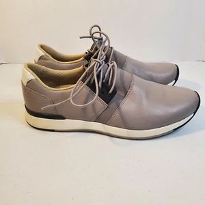 VIONIC Women's Carmen Leather Light Grey Lace Up Comfort Sneaker 7.5 - Picture 1 of 8