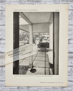 1925 Dachterrasse Corbusier Jeanneret Stil Frankreich Henry Velde Wasmuth Tafel - Picture 1 of 2
