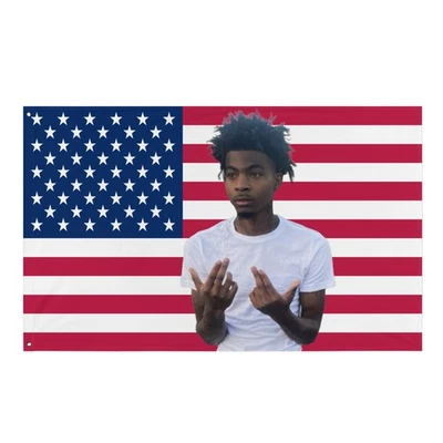 Lazer Dim 700 American Flag Tapestry – “Sybau” Rap Wall Art - Image 1 of 4