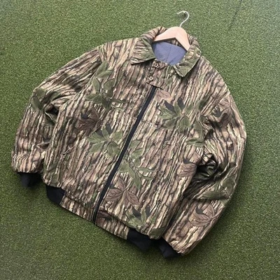 Chaqueta de bombardero vintage Realtree camuflada con cremallera forrada de lana Foto 1 de 4