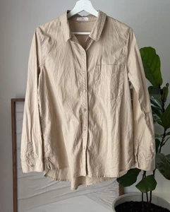 Women's SUNLAND 17 Beige Khaki Button Down Front Shirt Size Medium M - Picture 1 of 3