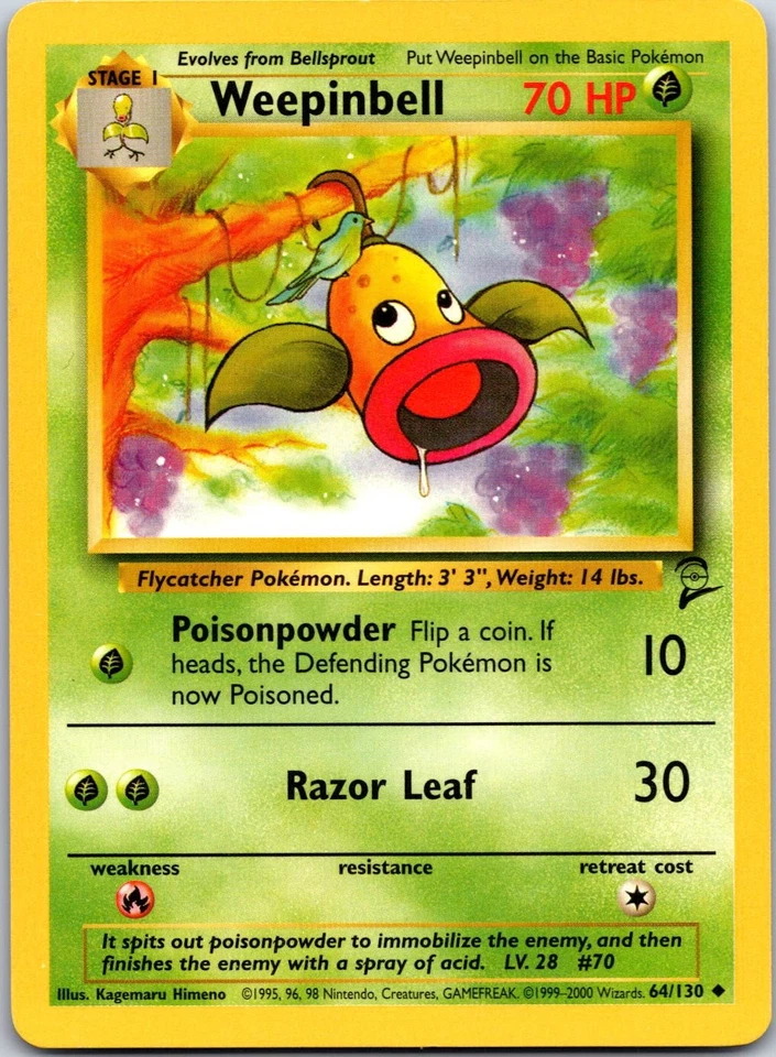 Weepinbell Uncommon Base Set 2 Normal 064/130 LP - Image 1 of 2