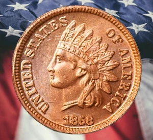 Muster 1858 Indian Head Cent Kupfermünze moderne Nachprägung Medaille - Bild 1 von 2