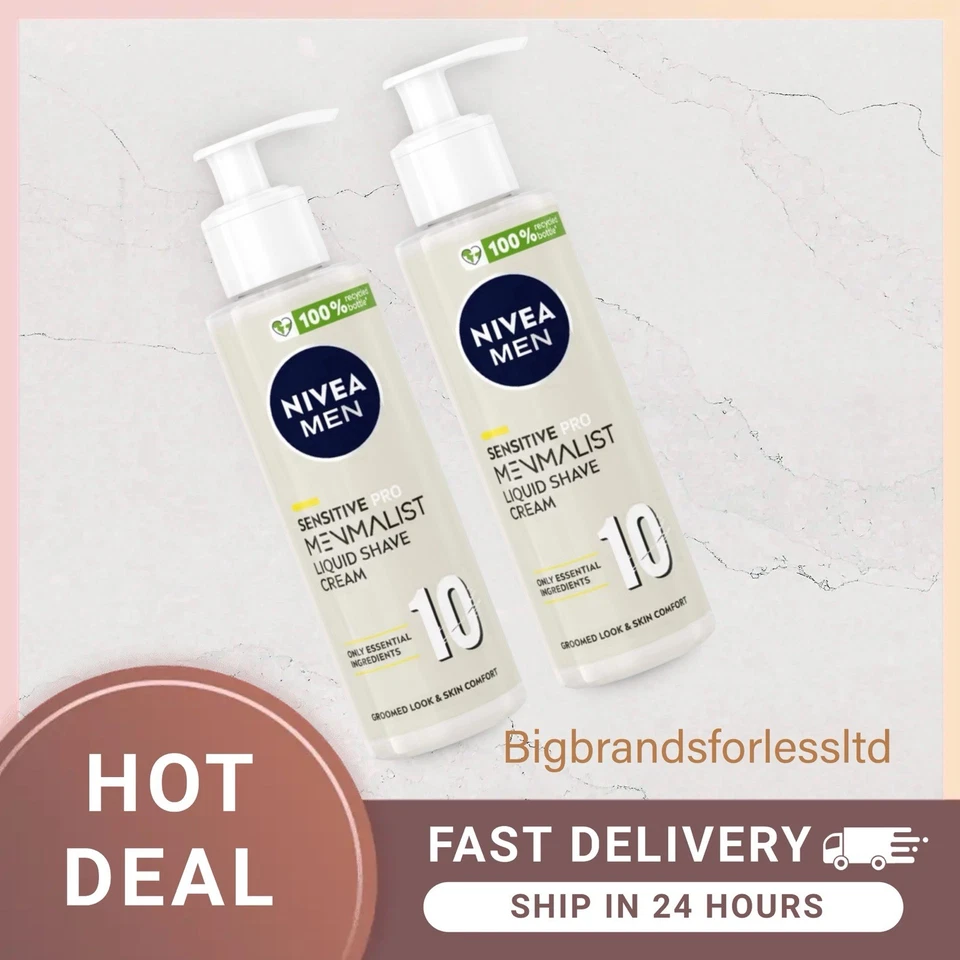 NIVEA MEN Sensitive Pro Menmalist Liquid Shave   Cream 200 Ml -2 Pack - image 1 of 1