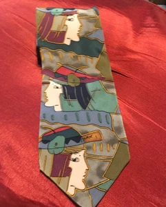 Neomax by BELLE Krawatte Peter Max inspiriert bunt italienisch 100 % Seide Damen & Hut - Bild 1 von 13