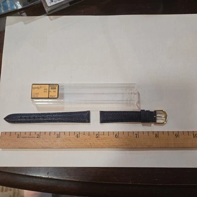 NUEVA Banda de Cuero Genuino Hadley Roma MS607 Azul Marino Grano Lagarto Foto 1 de 2