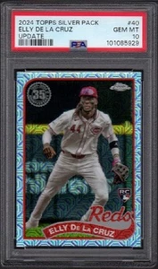 Paquete plateado actualización Elly De La Cruz Topps 2024 RC #T89CU-40 clasificación PSA 10 gemas MT - Imagen 1 de 2