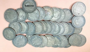 LOTE de 6 MONEDAS ESTADO ESPAÑOL FRANCO de 2,50 PESETAS 1953 FECHAS EN ESTRELLAS - Picture 1 of 1