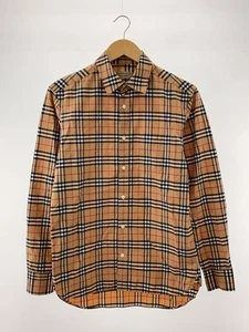 BURBERRY Long Sleeve Shirt S Cotton BEG Check 8004832 Used - Picture 1 of 6