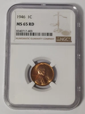1946 LINCOLN CENT NGC MS 65 RD - Image 1 of 4